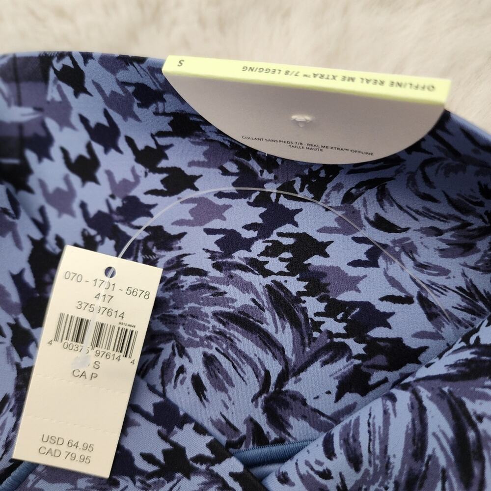 NWT Aerie Offline Real Me Xtra High Waisted 7/8 Legging - Blue Floral - Small - Picture 12 of 13
